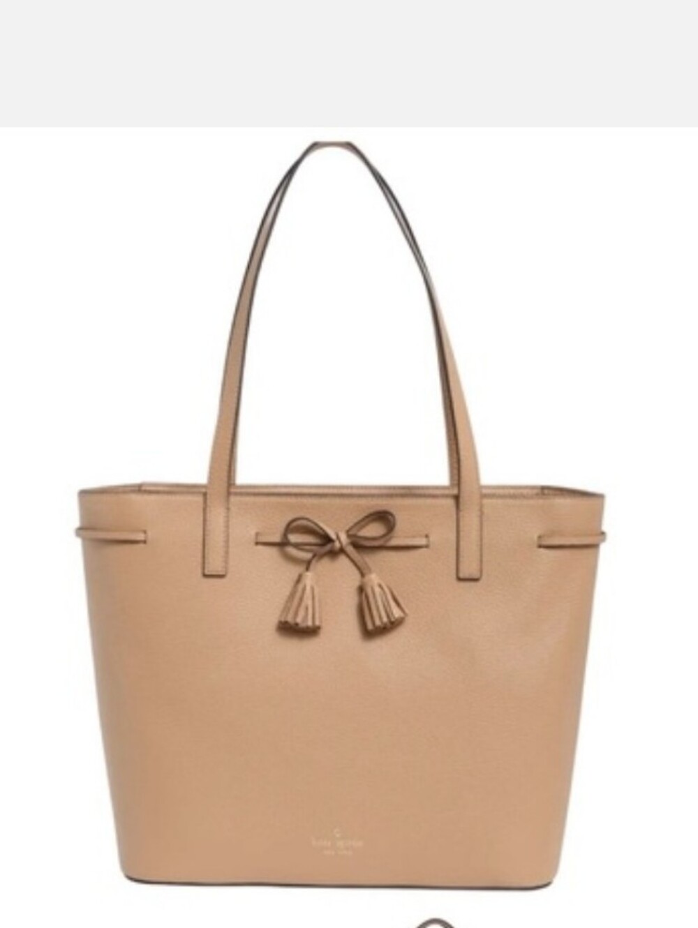 New With Tags Kate Spade Tan Leather Top Zip Tote
